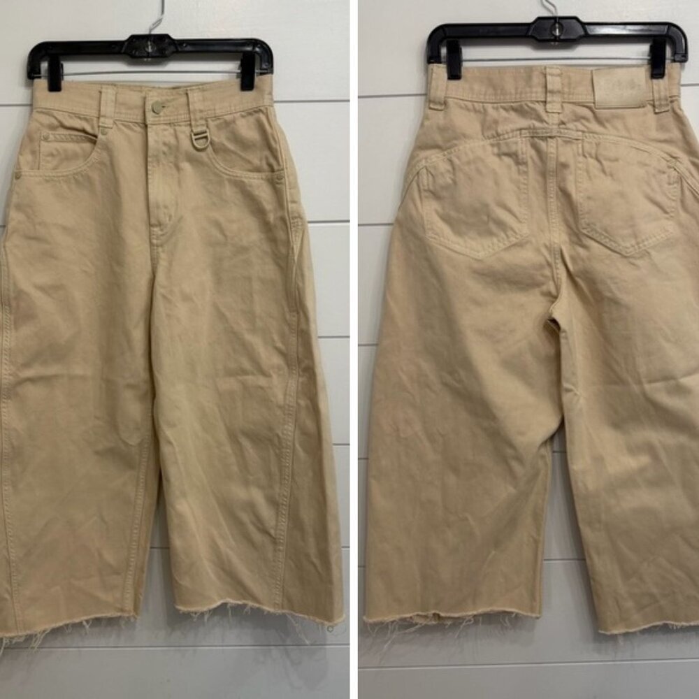 GAP x BEIS Light Tundra Wide Leg Cropped Pants Size 2R 23327